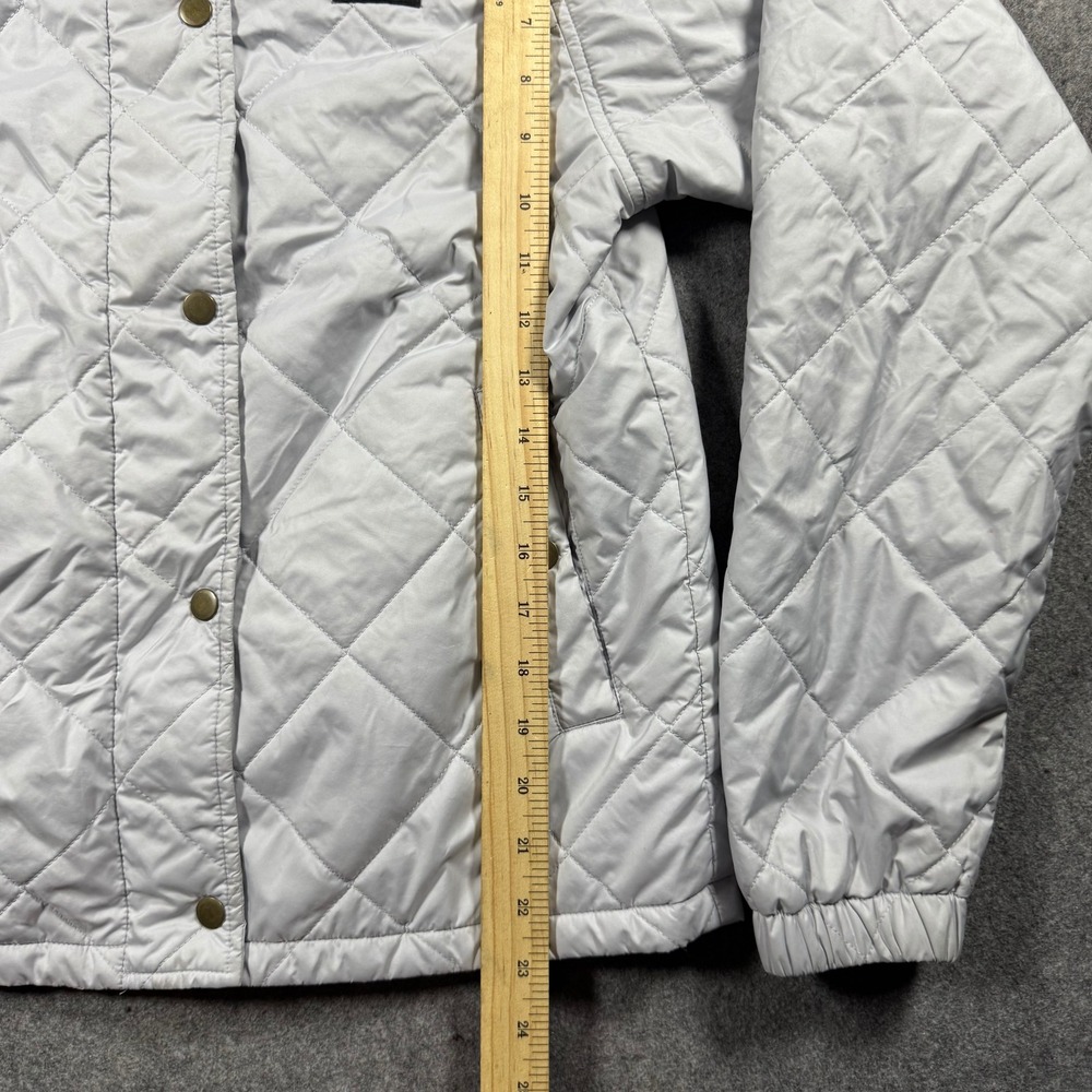 Patagonia Kids XXL 16-18 Diamond Quilted Jacket Light Grey Snap Front Insulated - Picture 7 of 9